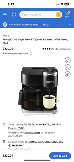 Keurig K-Duo Essentials 5000 Coffee Maker with Single Serve Or Pot