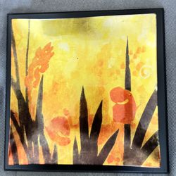 A Pair of Plate with Floral Paintings Wall Frames