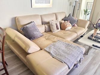 White leather sofa