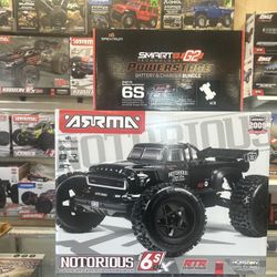 Arrma Notorious 6S 1/8 4WD Stunt Truck + Spektrum 6S Dual Battery & Charger Combo 
