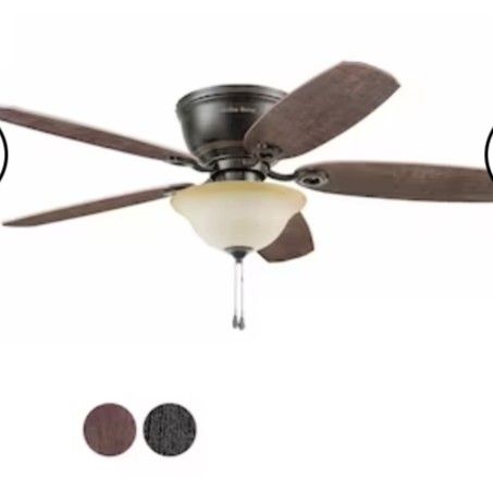 Harbor Breeze Lake Canton 52-in Bronze Indoor Flush Mount Ceiling Fan with Light