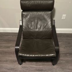 POÄNG Armchair, brown/Glose dark brown