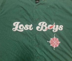 Disney Dark (Adult) Green 'Lost Boys' Button-Down Jersey
