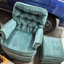 Green Chair And Ottoman 