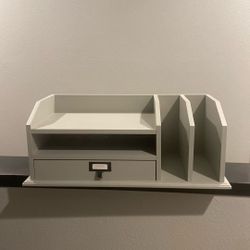 Desk Organizer, Gray, wooden 