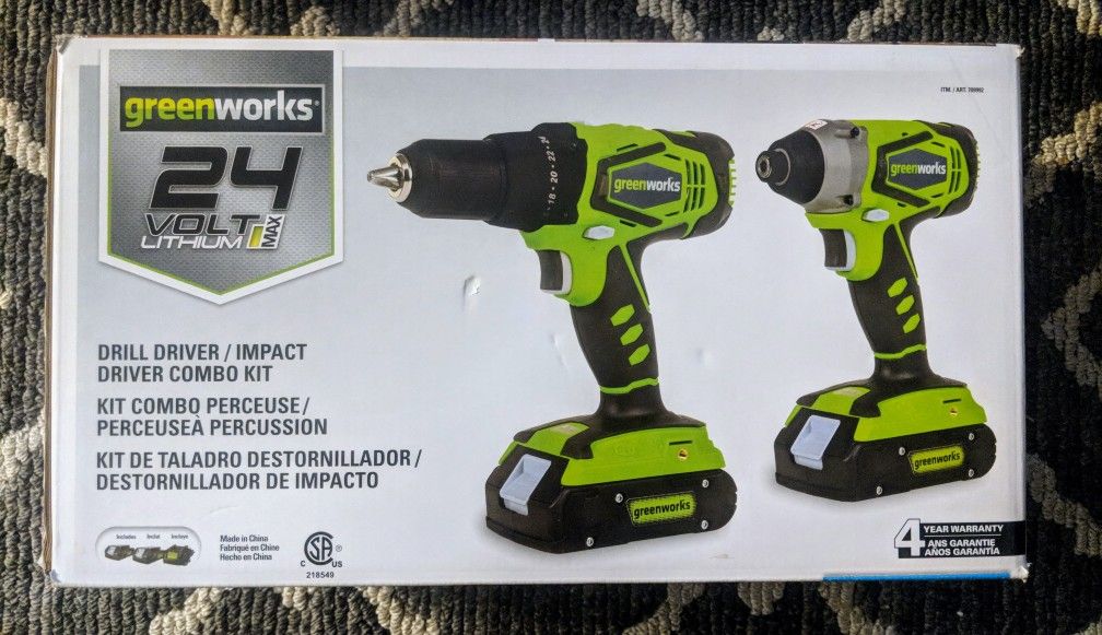 Greenworks 24V Drill Driver and Impact Driver Combo