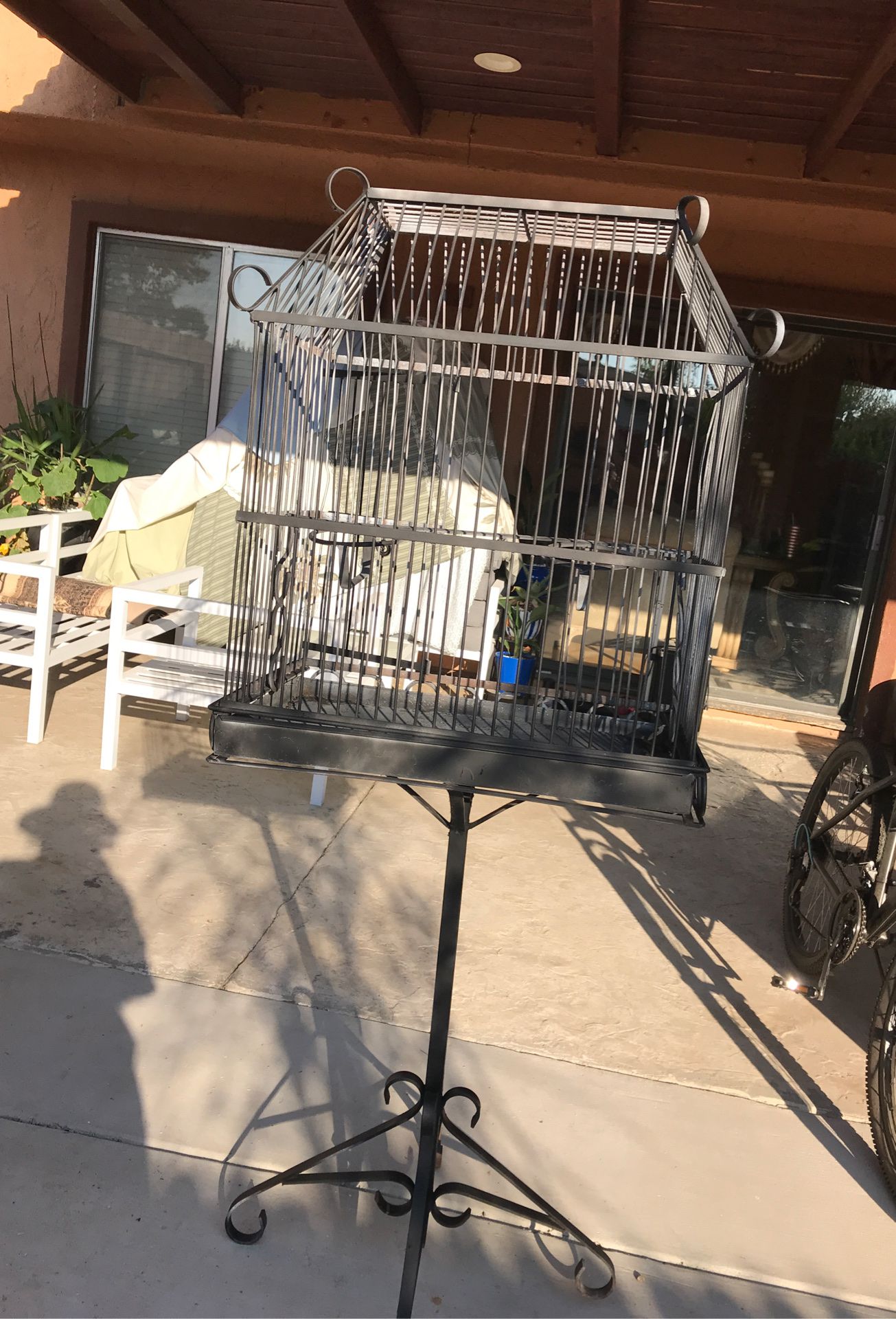 Bird solid iron cage.