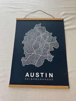 Austin Decorative Hanging Map