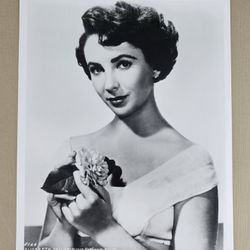 Elizabeth Taylor in Dress Portrait Black & White Photo