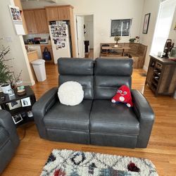 Leather Electric Reclining Couch And Loveseat