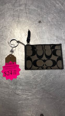 1003 Coach Monogram Keychain Card Wallet Coin Purse 600771