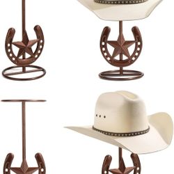 4 Pack Cowboy Hat Stand Tabletop Hat Display Western Desk Decor Horseshoe Hat Stand for Multiple Hats
