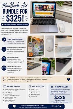 MacBook Air M1 Bundle – $325 | MacBook + Magic Mouse + Charger
