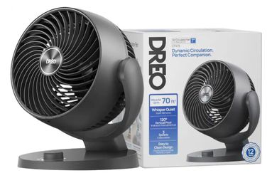 DREO 7-inch air circulator fan featuring a built-in aromatherapy container