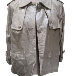 Bagatelle Silver Shimmer Leather Jacket NEW