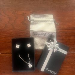 Silver Earrings & Necklace Set 