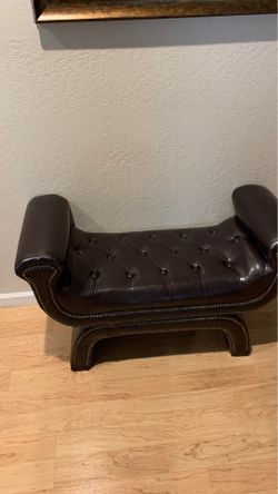 Brown leather couch