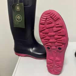 Kamik Olivia Rain Boot / Navy & Pink / SZ 9