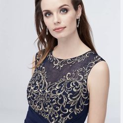 Beautiful Mother of the Bride Cachet gown in navy blue