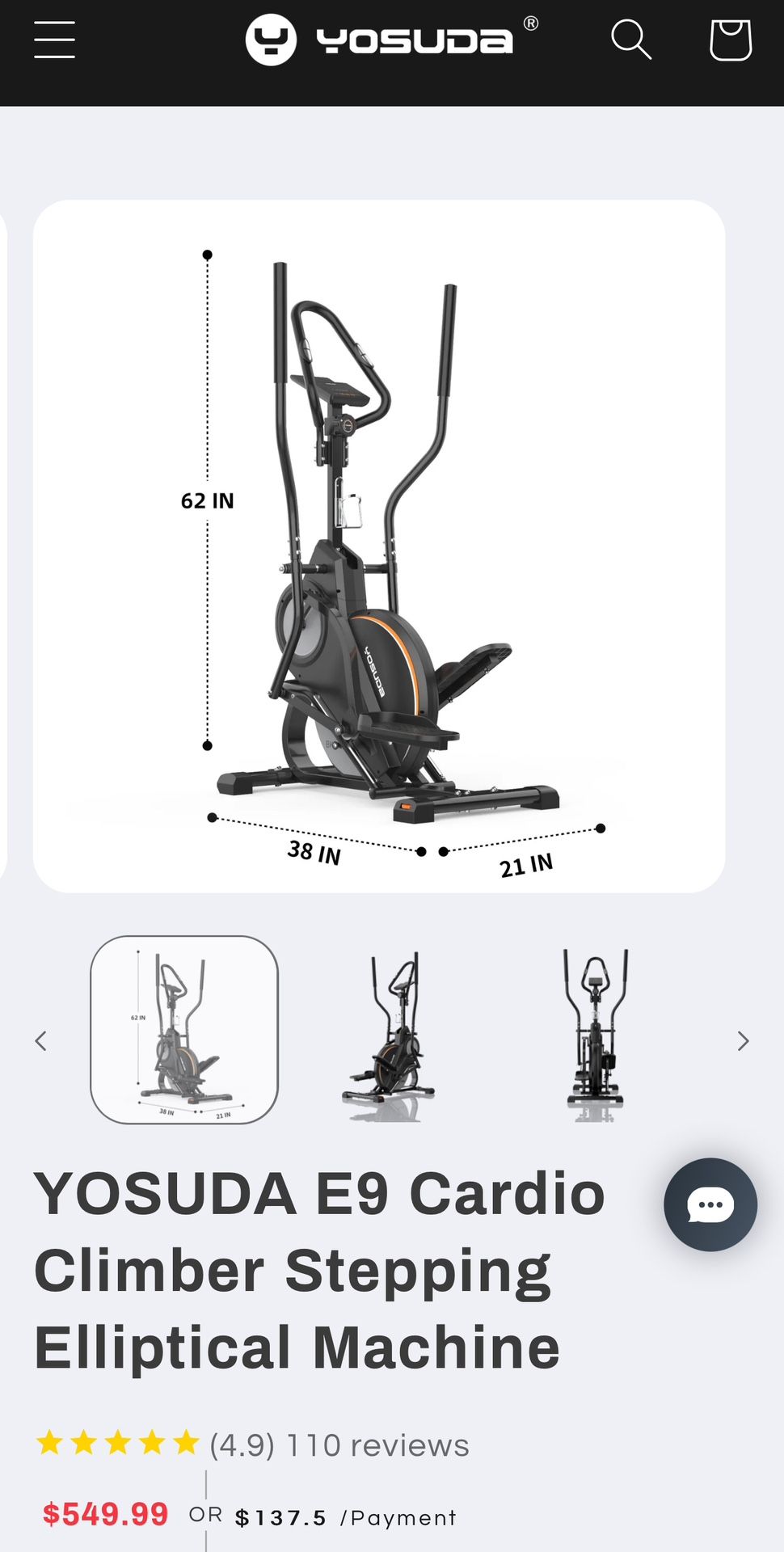 YOSUDA E9 Cardio Climber Stepping Elliptical Machine