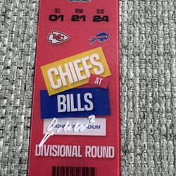 Joshua Williams Signed Autograph Commemorative Divisional Round Acrylic Ticket - Beckett -Chiefs
