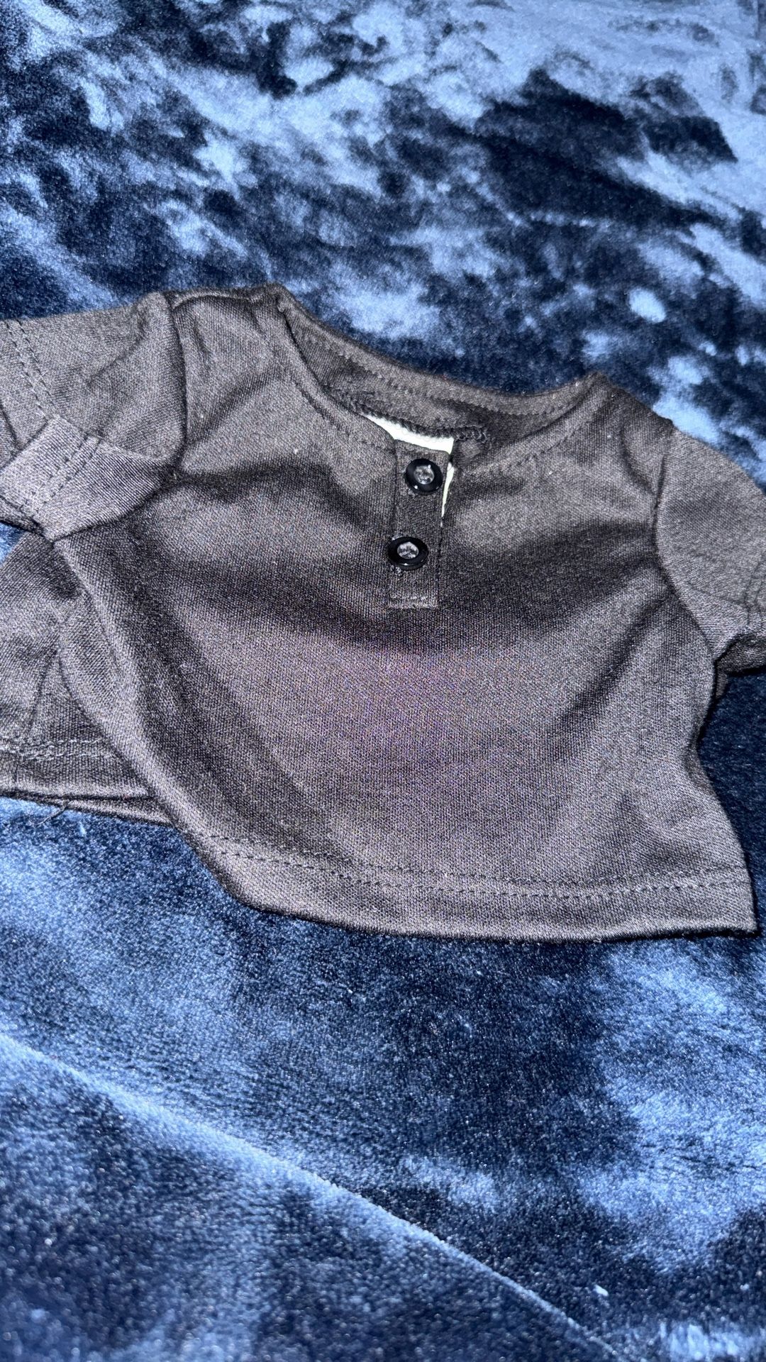 Black Button Up Teddy Bear Shirt