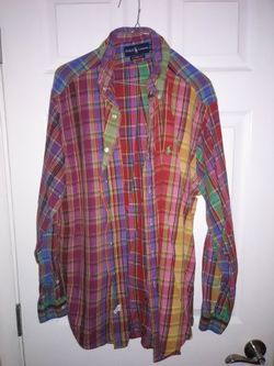 Ralph Lauren polo Large classic fit button down collared shirt long sleeve