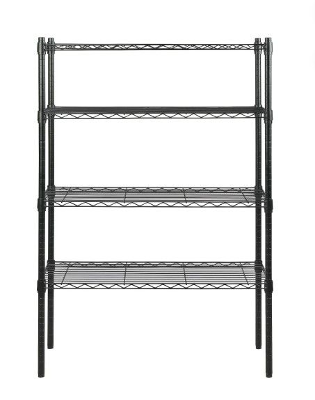 54" Tall Black Metal Storage Shelf