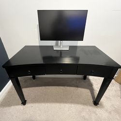 Noir Designer Desk, Black |  3-draw