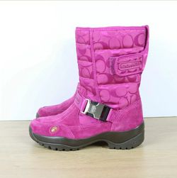 pink coach snow boots
