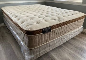 Queen Organic Cloud Edition Europillow Top 12inch Matres Andboxspring!!