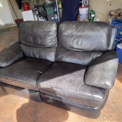 Leather Loveseat 