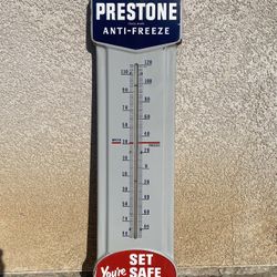 Vintage 36" Prestone Porcelain Thermometer