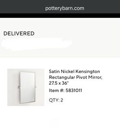 Bathroom mirrors (2) Pottery Barn Kensington pivot mirrors