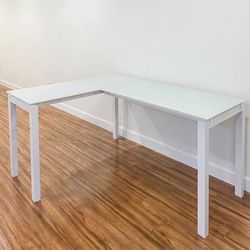 L-Shaped Desk w/ Glass Top