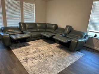 6-Piece Power Reclining Curved Sectional in Olive