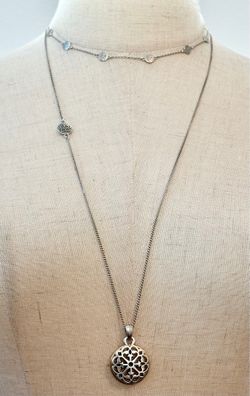 Brighton Ferrara 2-Pc Two Tone Reversible Long Necklace And Collar Necklace Bundle Of Two