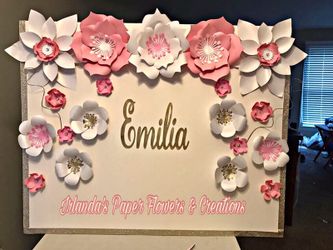 Paper Flowers Backdrop/ Party Decoration