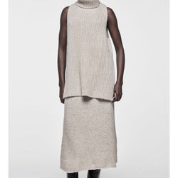 NWT ZARA Knit Midi Skirt Size S 