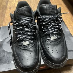 All Black Supreme Air Forces (Size 9)