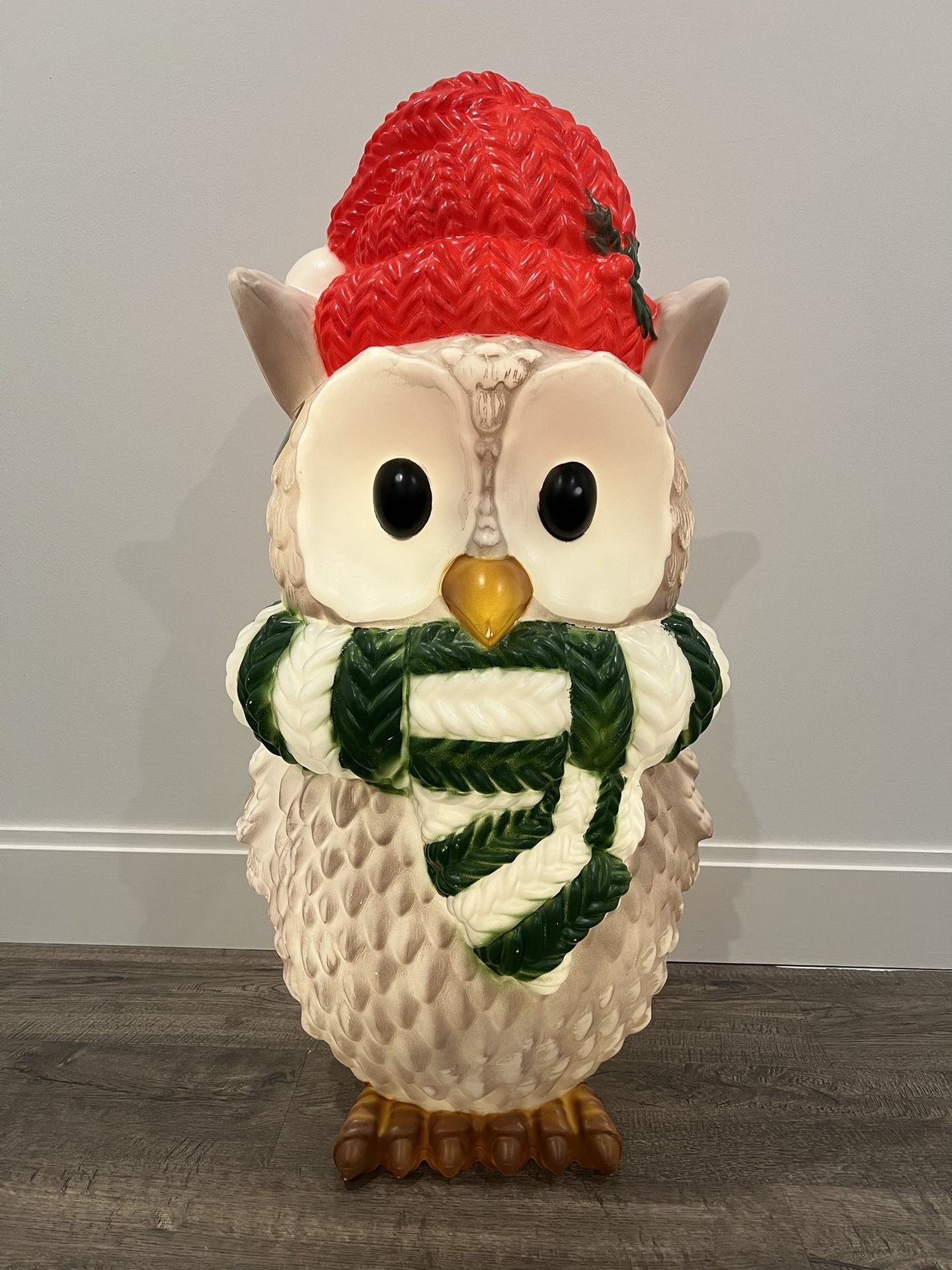 32" Light Up Christmas Owl Blow Mold