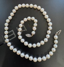 10k gold vintage pearl necklace 17 inch