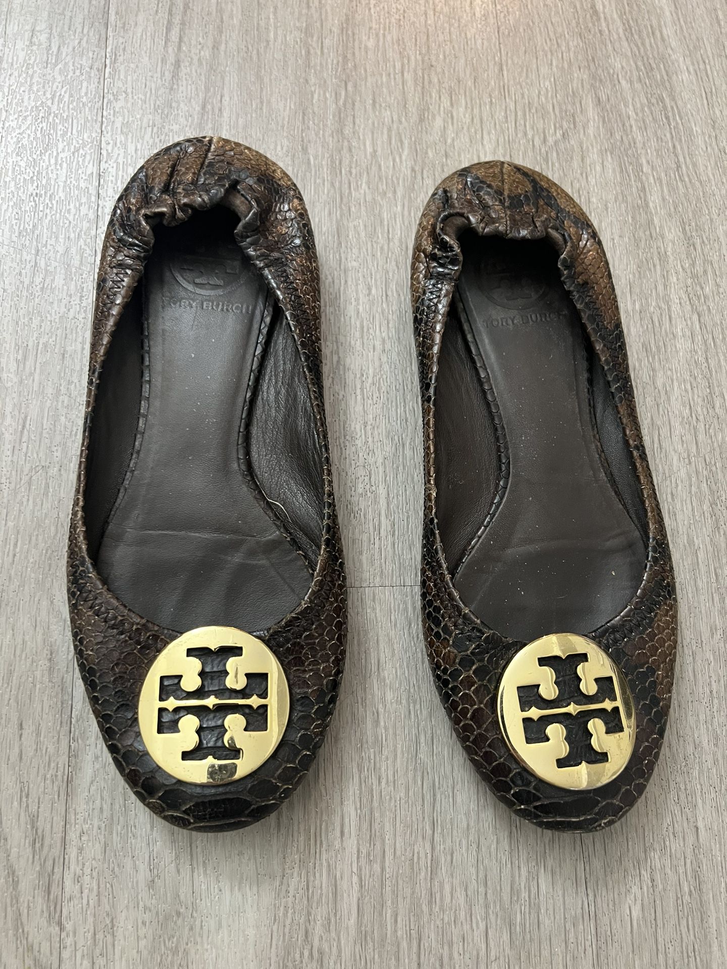 Tory Burch Snake Skin Flats