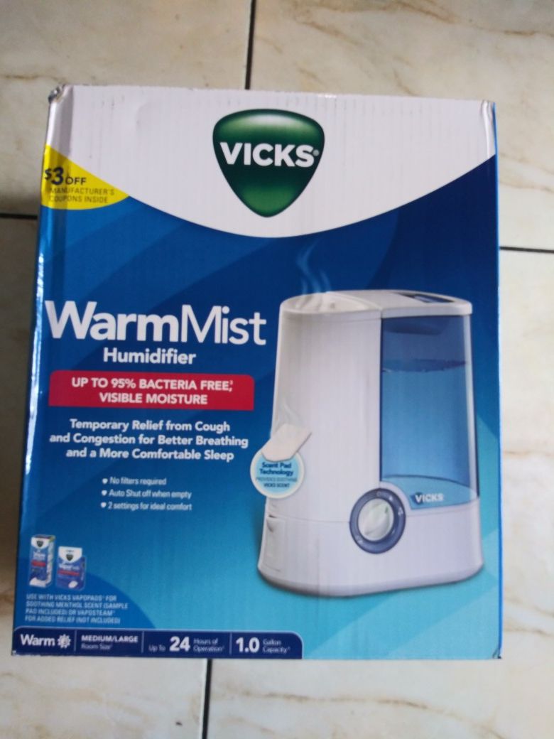 Vicks Humidifier warm mist.