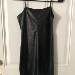 Black Pleather mini dress woman’s size Large 