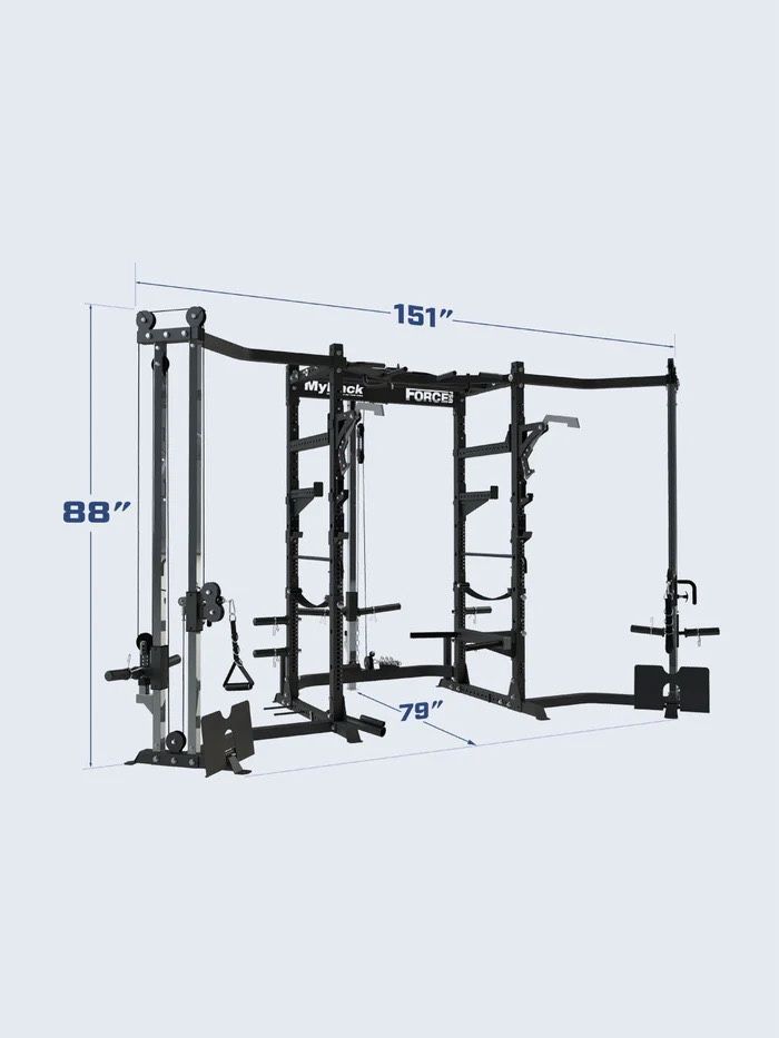 🔥 Complete Force USA Power Rack Package – Like New + Rogue Olympic Weights! 🔥