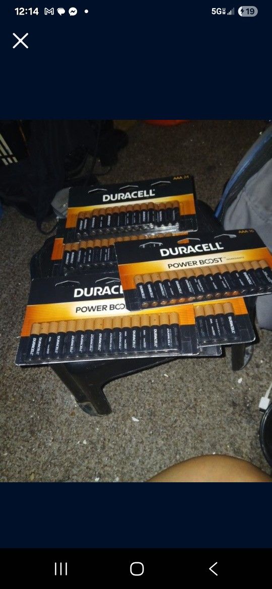 4 Packs Of AAA & 3 PACKS OF 24 AAA DURACELL BATTERIES