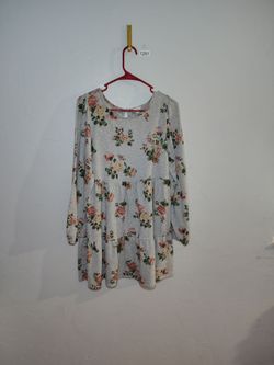 Gray Floral Mini Dress