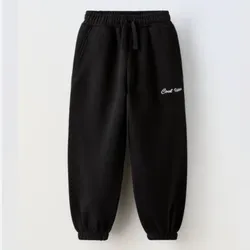 Zara black fleece lined sweatpants pants kids children size 11 12 boys girls activewear