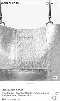Michael Kors Pratt Studded Metallic Shoulder Bag